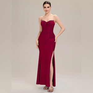 🆕 Tie-Front Knit Sleeveless Evening Dress